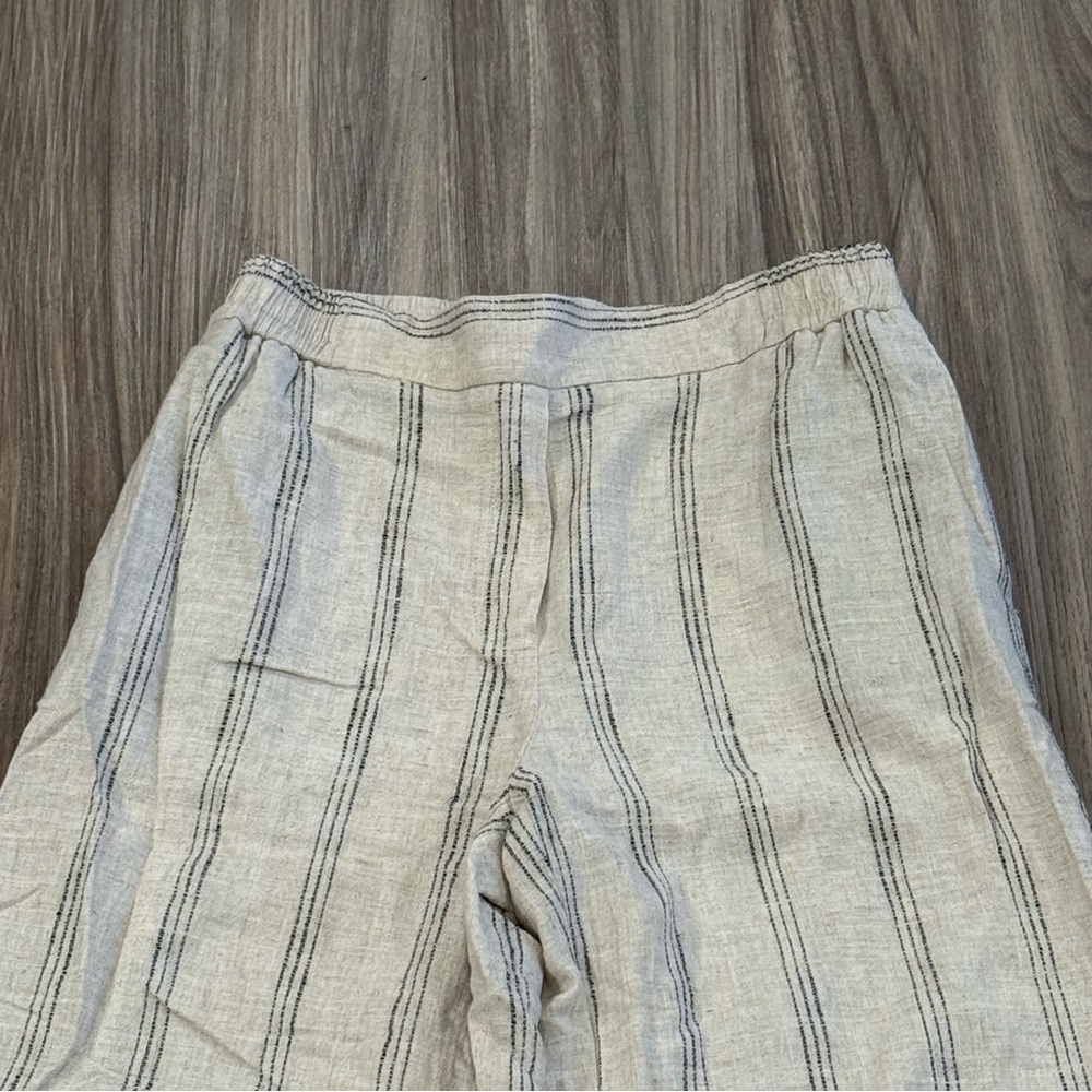 Zara Striped Linen Blend Wide Leg Pants - Picture 3 of 9
